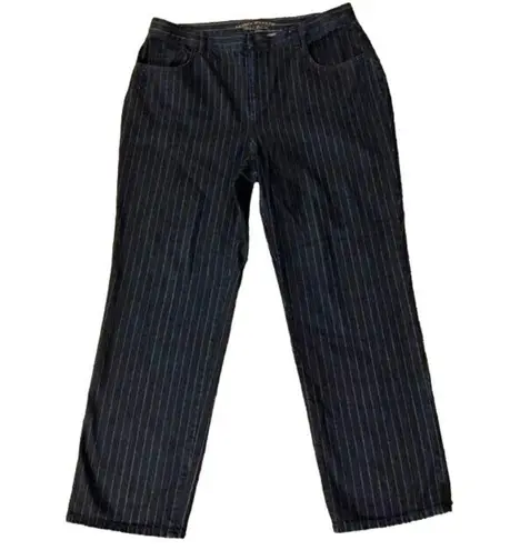 Ralph Lauren Vintage Lauren  Denim Pants Womens 16W Used Dark Blue Pinstripe