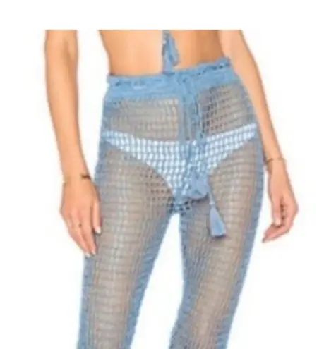Majorelle $198 (Revolve) Hilary Crochet Drawstring Pants in Blue Large L