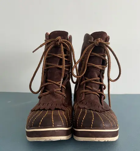 Sorel Tivoli Camp Brown Leather Waterproof Snow Boots