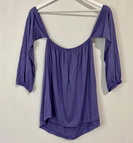 Amerikan Basics Women’s Off The Shoulder Loose Tee Purple NWT