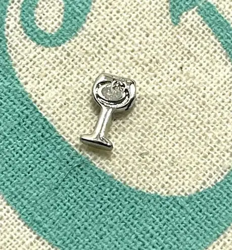 Origami Owl Living Lockets HTF Retired Original Red Wine Glass Floating Charm