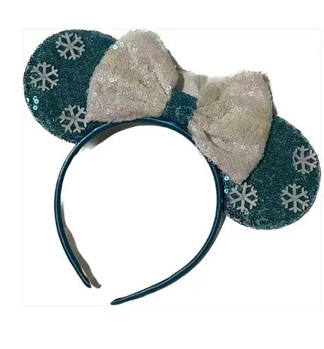 Disney Ears frozen Elsa headband light weight princess Mickey blue sequins