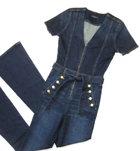 Ramy Brook NWT Helena Jumpsuit in Dark Rinse Denim Jean Zip Coverall 24 x 36