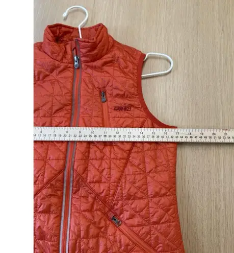 Gramicci Vest Womens Insulated Small Orange Full Zip Hiking 3 Pockets 1692