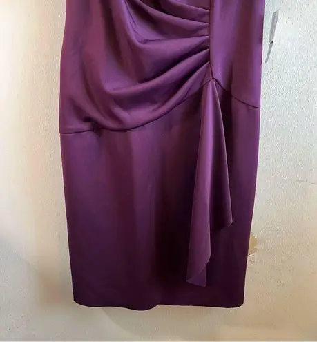 XScape Dress Plum (Purple) Short 3/4 Sleeve Scuba Dress w/ Side Ruche Sz 22W NWT