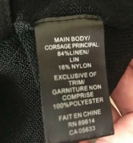 Stella Carakasi Black dress Sz XS Asymmetrical Semi Sheer Linen Nylon B…