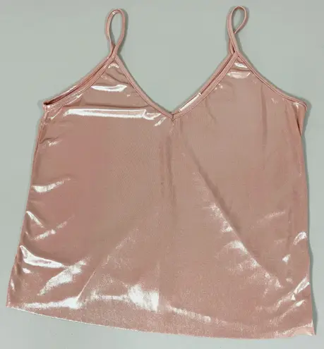 Full Tilt Pastel Pink Iridescent Metallic Holographic Glitter Tank Top Shirt Blouse Size S 💖👼🏻🌙✨✨