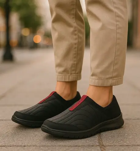 Ryka Sami Black Slip-On Sneakers 6W NIB Comfortable Wide Fit Casual Shoes