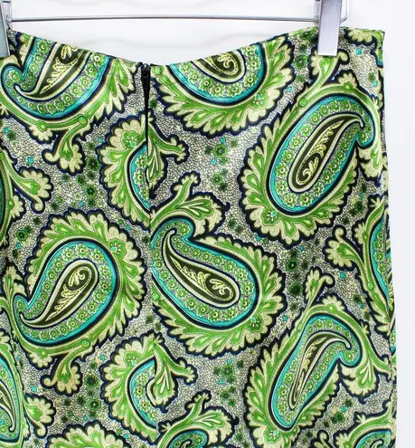 FIRE Green Vintage 2000's Paisley Tube Top Satin Handkerchief Blouse