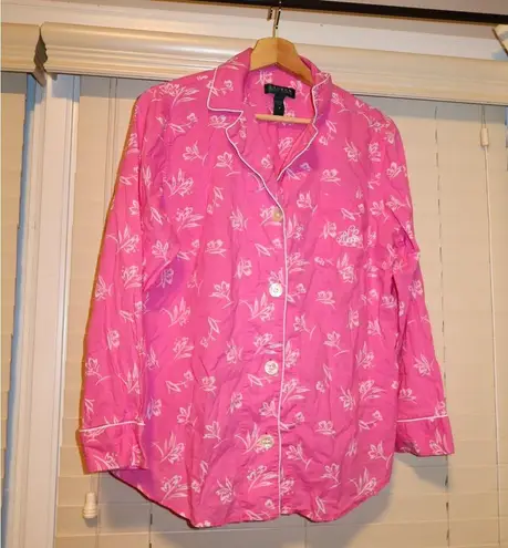 Ralph Lauren Vintage  Pink and White Floral Pajama Top