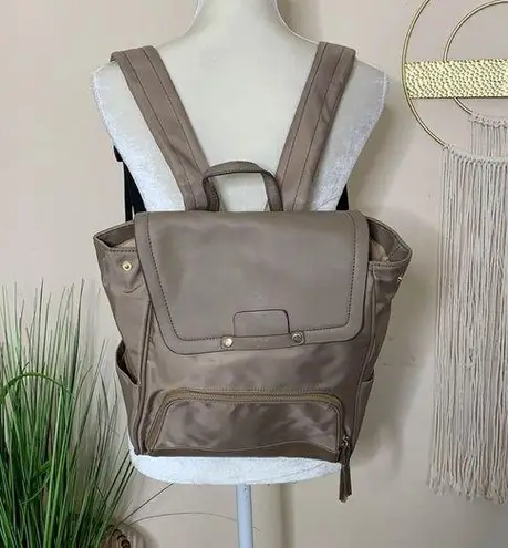 tutilo new york • nylon backpack adjustable straps Tan