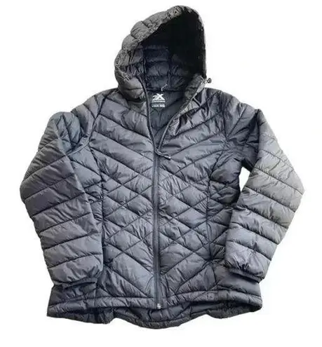 Zeroxposure hooded puffer quilted jacket full zip black size S NWOT with flaw