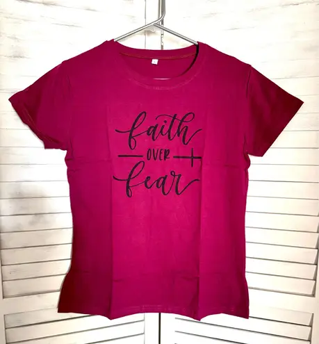 Faith Over Fear Shirt, Large Purple