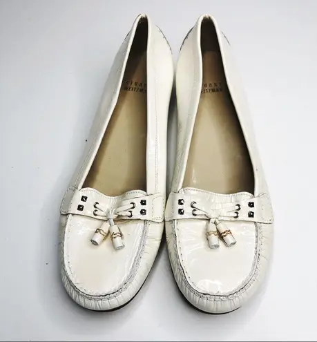 Stuart Weitzman  | White Patent Leather Loafers