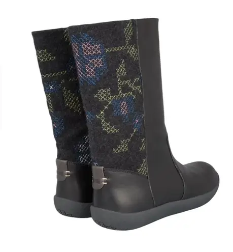 Camper Twins Wool and Leather Boot Black and Gray Size 37 US 7