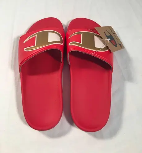 Champion IPO Slides Womens Sz 8 Red NWT