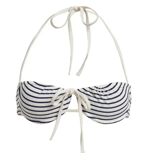 Solid & Striped  Lolita Navy & White Stripe Triangle String Bikini Top M