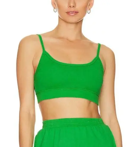 Camila Coelho Sports Bra Kelly Green SMALL Bralette Cotton High Impact USA NEW