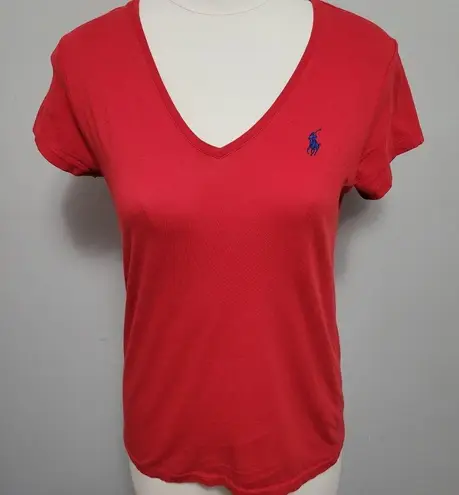 Polo Ralph Lauren red neck short sleeve tee size medium