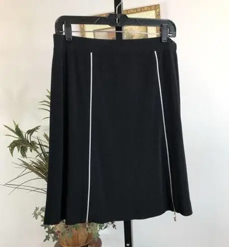 Misook Women Mini Pencil Skirt Size M Zipper Details Black Punk Edgy Y2K 90’