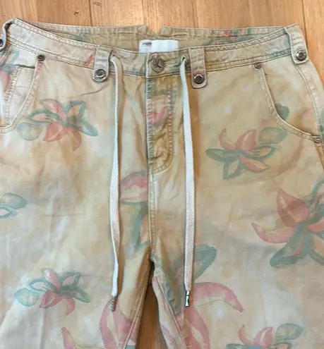 One Teaspoon  Pants High Waist Safari Drawstring Floral Size 32