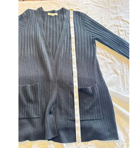 Coutelle Black Ribbed Open Front Cardigan Sweater Women’s Medium
