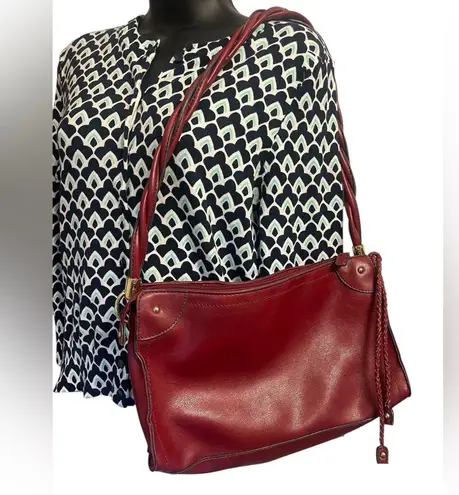 Relic Elegant Red Braided Straps Shoulder Bag