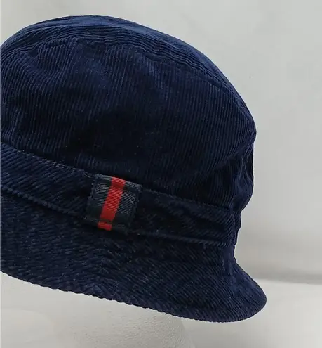 Vintage Y2K Bucket Hat Blue Corduroy Adult Medium/Large Cotton Preppy Outdoors