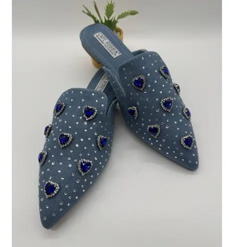 Cape Robbin Flat Mule Rhinestone Stud Detail Pointed Toe Slip On Flats 8.5