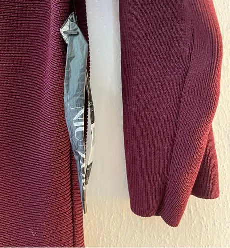 Nic+Zoe Dress Time Out Twirl 3/4 Sleeve Knit Cut Out Dress in Wine Sz M NWT