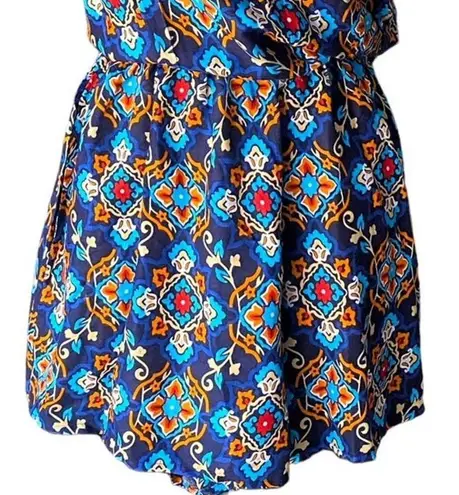 NWT ~ YOUNG USA Blue Bohemian Paisley Wrap Front Boho Romper ~ Women's MEDIUM