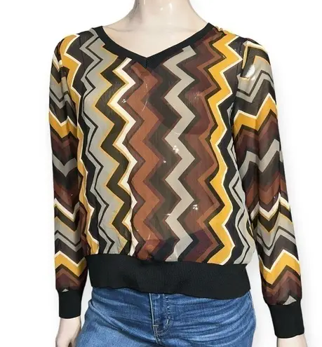 Missoni for Target Women's S Brown Black Zig Zag Chevron V