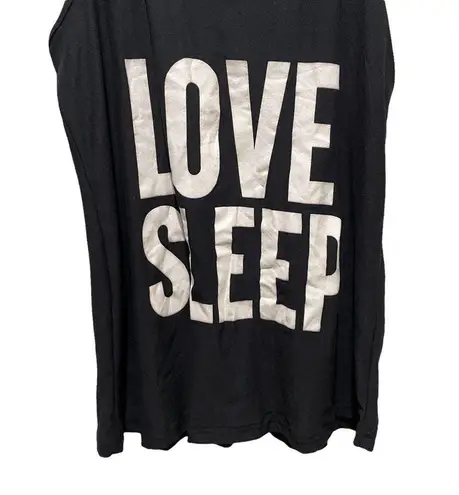 Mentally Exhausted Love Sleep Pajama Tank Top Black Size Small