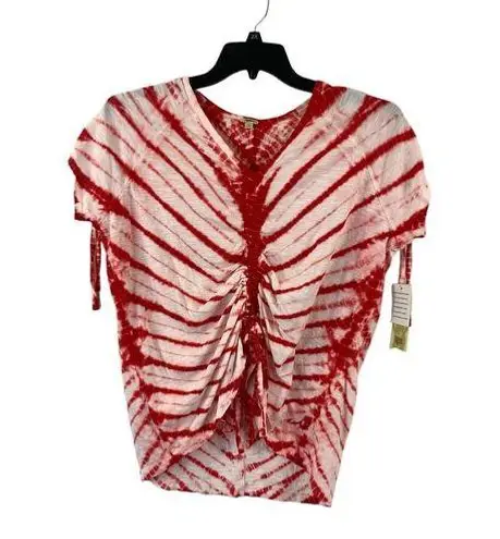 Reba Women's Americana Red & White Tie-Dye Top