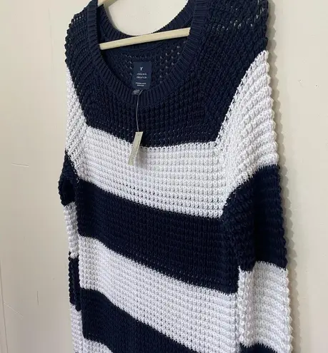 American Eagle  NEW Striped Loose Knit Long Length Jeggings Sweater ~ Size L