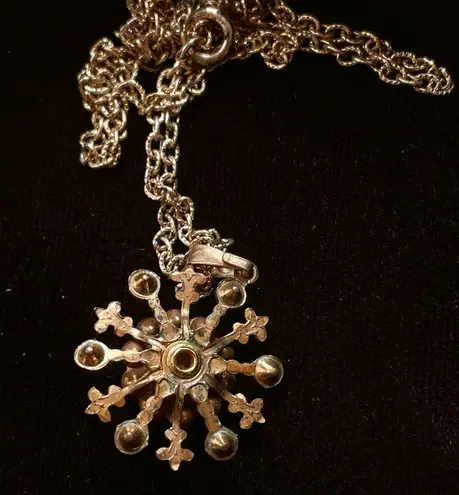 Vintage Gold Tone Fluer De Lis Starburst Coquette Necklace