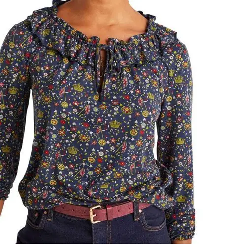 EUC Boden Catriona Jersey Top British Royalty Pattern Size 6