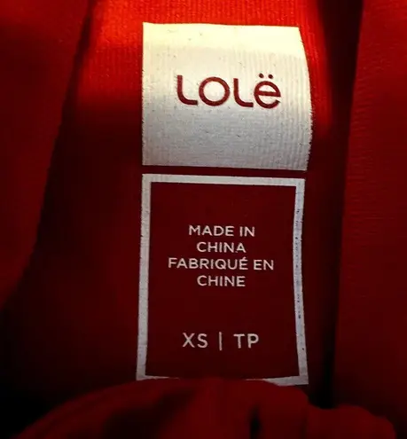 Lole Essential Up Jacket Full Zip Long Sleeve Mock Neck Zipper Pocket Red XS