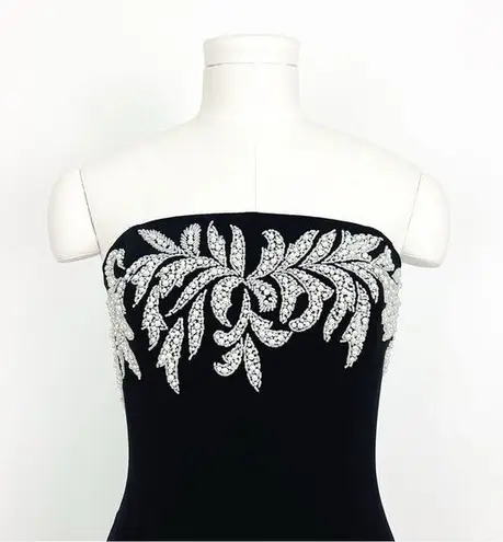 Vintage Y2K Beaded Embellishment Strapless Gown in Black | Size 4