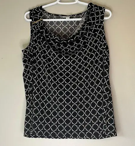 Charter Club  Black & White Patterned Tank Top Size 1X