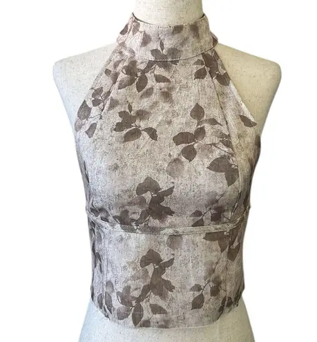 Pretty Little Thing  BROWN WASHED FLORAL PRINT MINI SKIRT and TOP