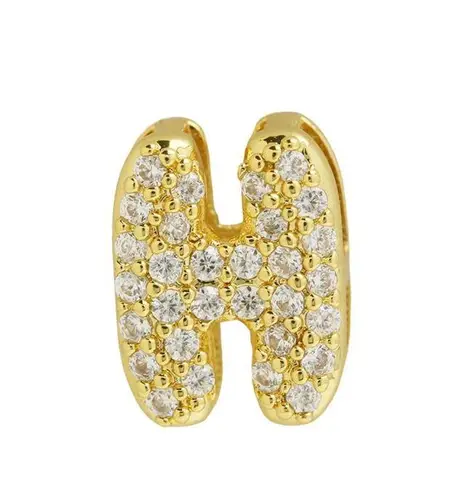 Balloon Zircon Letter H Initial Necklace Gold