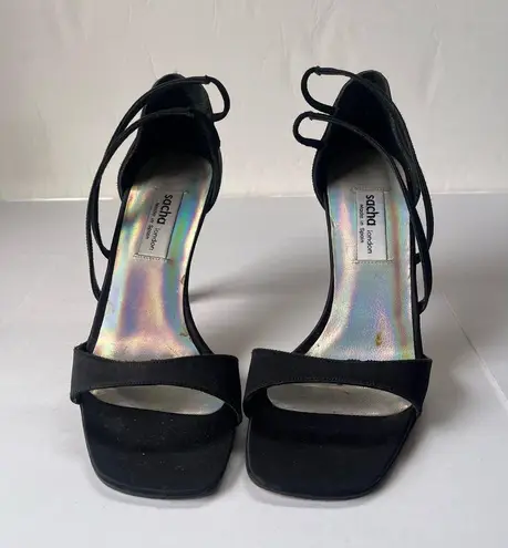 SACHA London Stappy Heel Womens Sandals Shoes Size 7B Black Stiletto WhimsiGoth