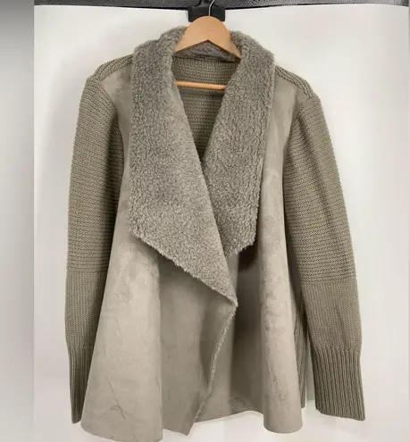Bagatelle suede Faux Fur Knit Jacket sweater Coat, Size 2X