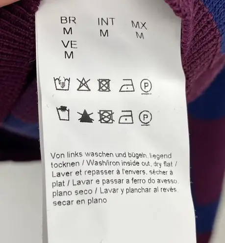 Hugo Boss Boss Geometric Sweater Lightweight Crewneck Long Sleeve Maroon Blue M