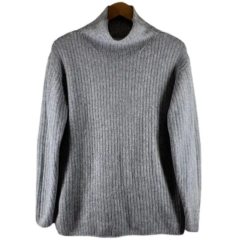 Elizabeth and James Ash Gray Minimalist Ribbed Knit Turtleneck Sweater Size S - Image 2