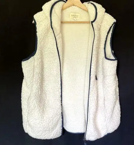 Weatherproof sherpa fleece sleeveless vest with hood pockets woman's size XL