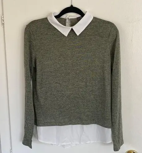 Primark Green top with white collar