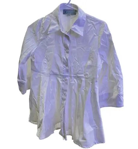 Tuckernuck Women's White Button-Down Shirt Size Small Long Sleeve Collared