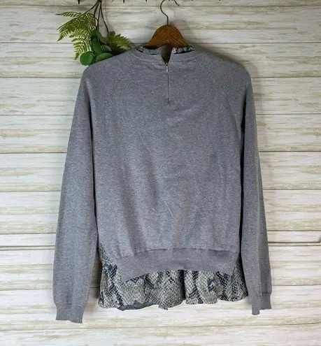 Octavia Gray Layered Blouse Cotton Sweater